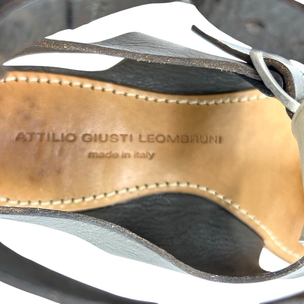 Attilio Giusti Leombruni Sandals Velour Stone EU39 = US Size 8.5 Made in Italy - Picture 4 of 12